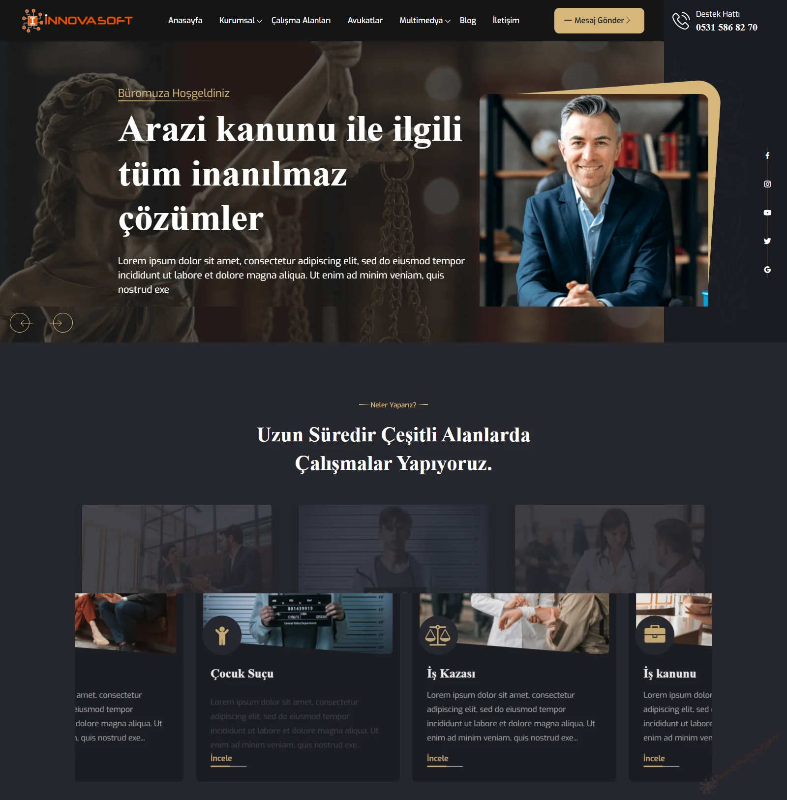 AVUKATLIK HUKUK BÜROSU SİTESİ V1 YAZILIMI