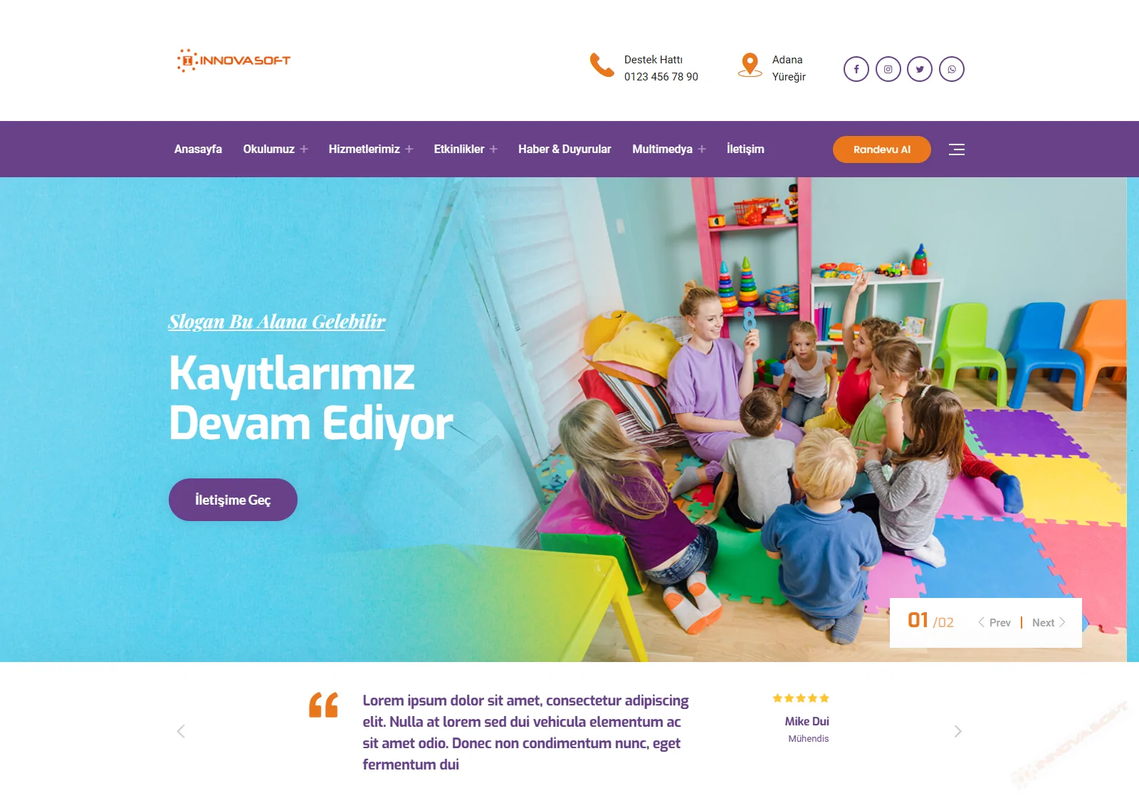 GELİŞMİŞ MOBİL UYUMLU RANDEVU SİSTEMLİ ANAOKULU VE KREŞ YAZILIMI
